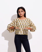 Mustard Block Crop Top