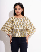 Mustard Block Crop Top