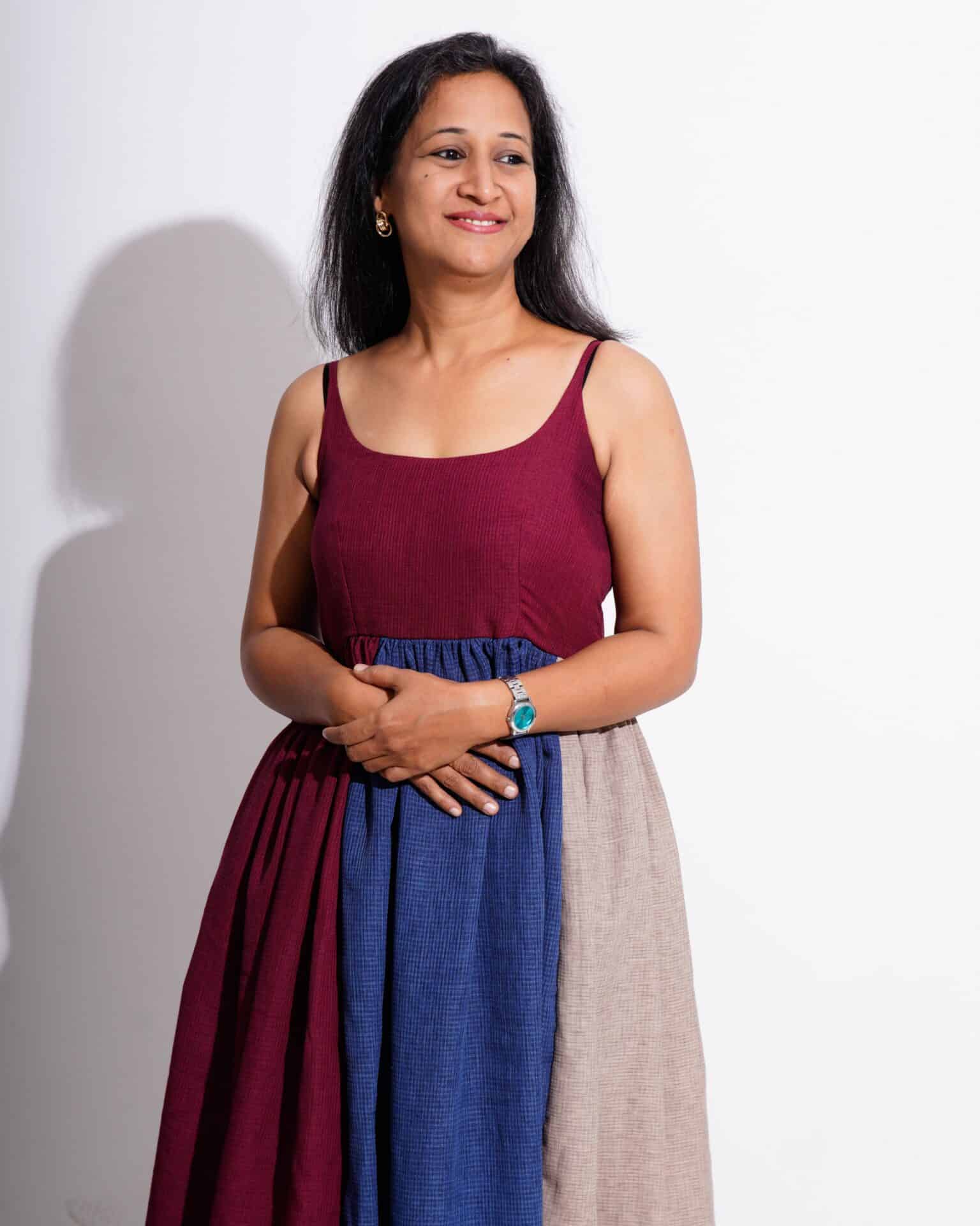 Electric Maroon Sleeveless Dress