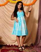 Blue Shibori Kids Dress