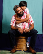 Red Shibori Father Son Twinning