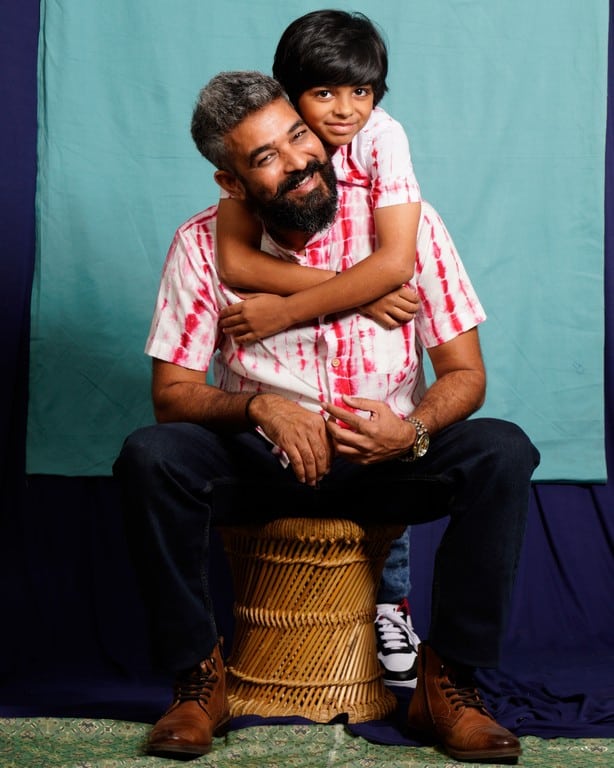 Red Shibori Father Son Twinning
