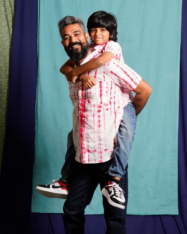 Red Shibori Father Son Twinning