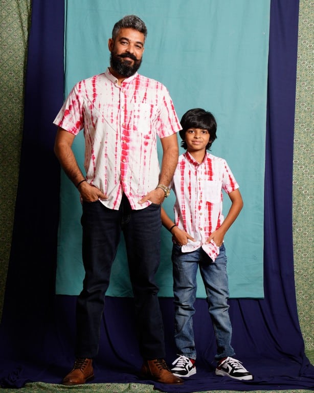 Red Shibori Father Son Twinning Main image