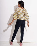 Mustard Block Crop Top
