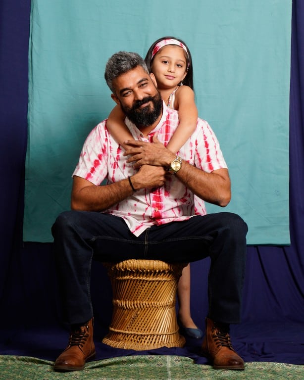 Red Shibori Father Daughter Twinning