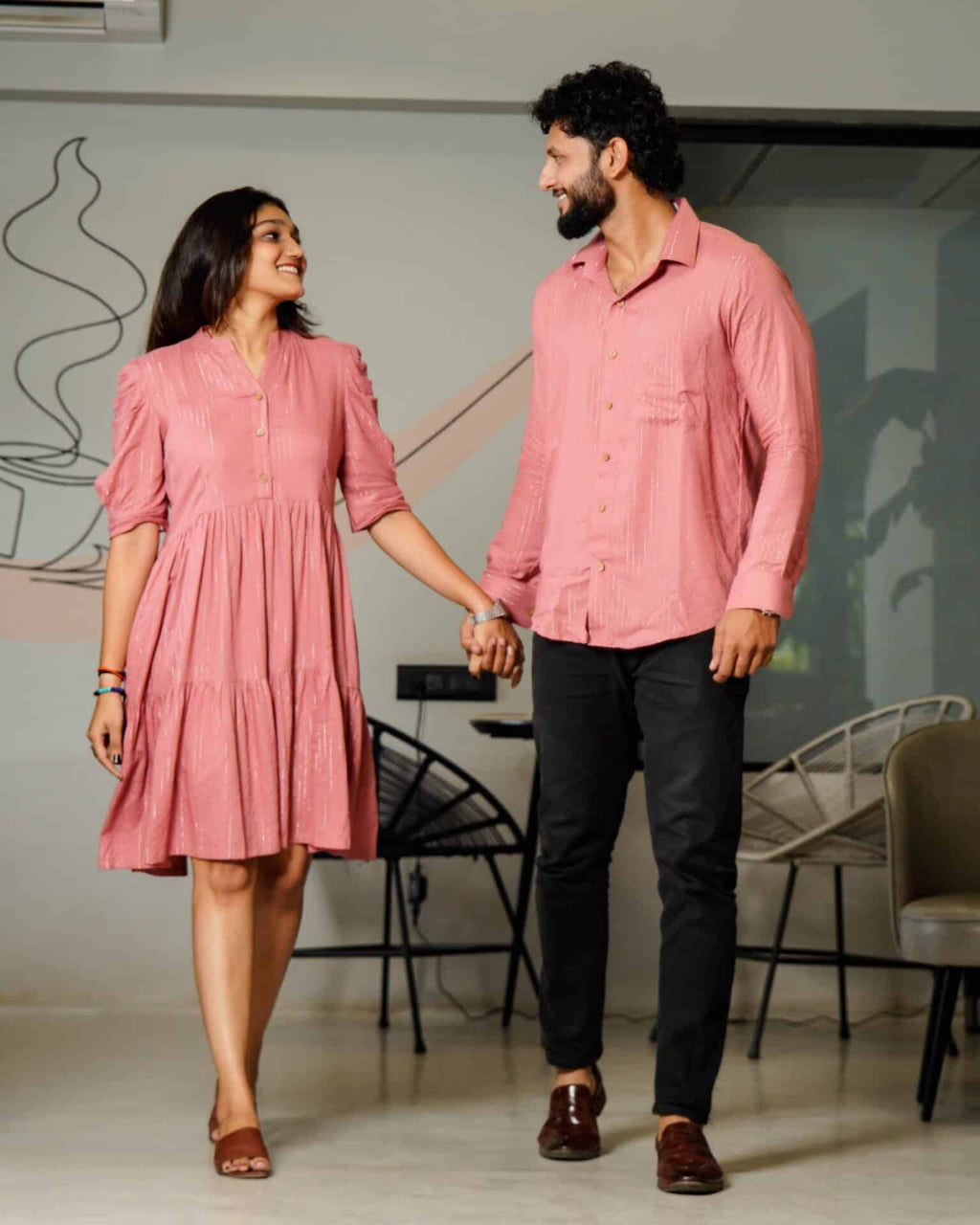 Starry Pink Short Couple Set