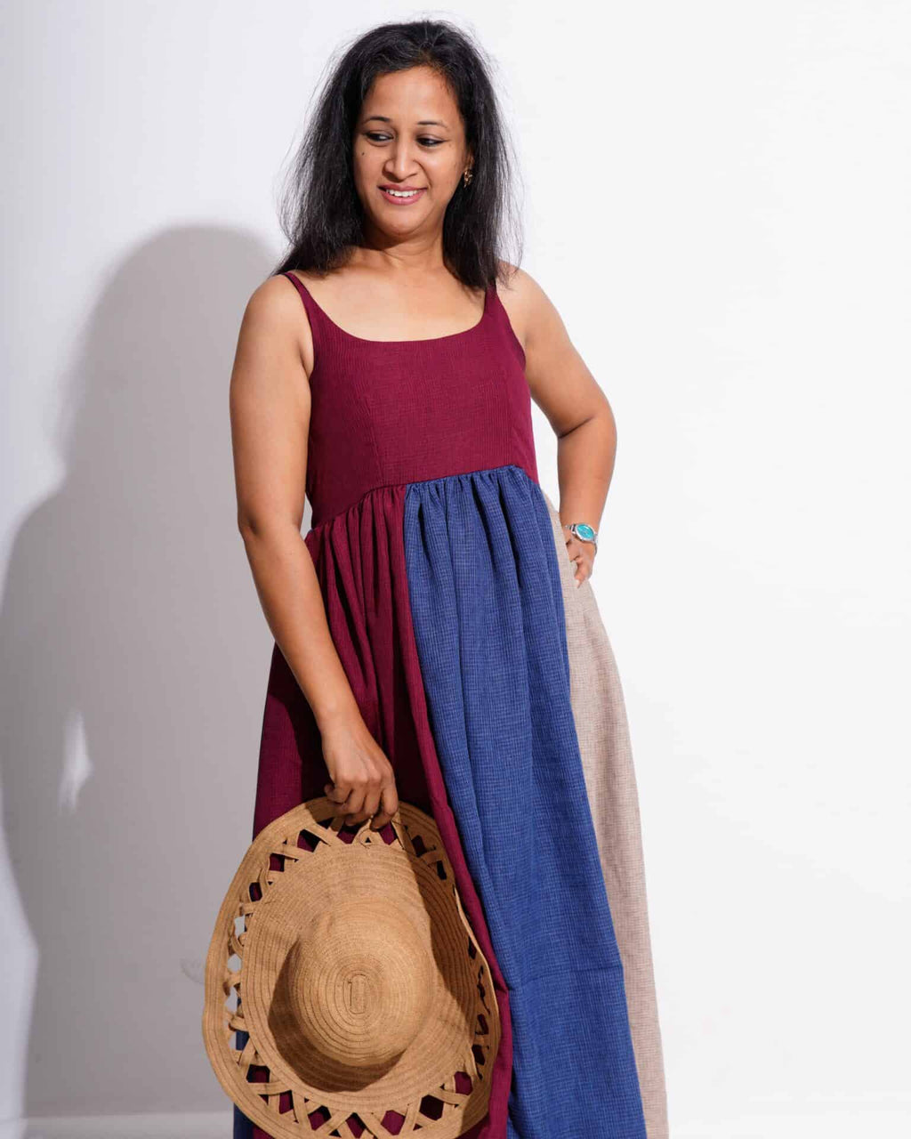 Electric Maroon Sleeveless Dress