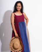 Electric Maroon Sleeveless Dress