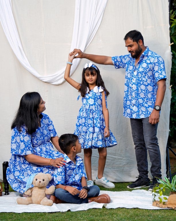 Blue Bloom Short Family Set