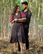 Black Diverting Threads Couple Set