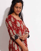Red Kitty Puff Sleeves Shift Dress