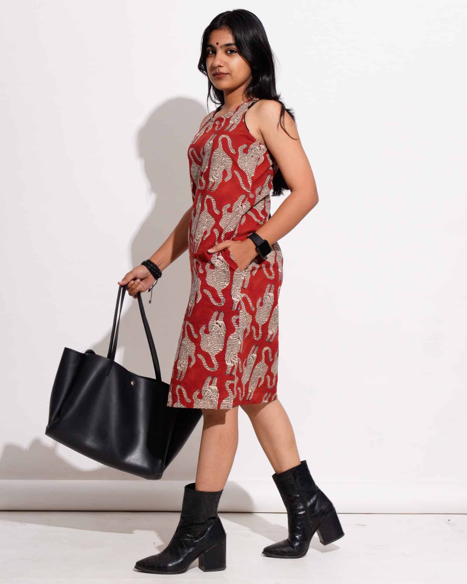 Red Kitty Halter Shift Dress