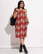Red Kitty Halter Shift Dress