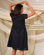 Panel Black Cutwork Short Dress