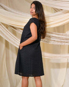 Panel Black Cutwork Nursing Short Dress