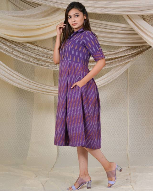 Purple Passion Collared Nursing Dress
