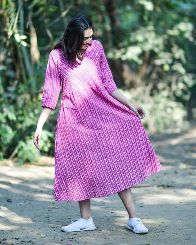 Flamingo Pink Nursing Dress