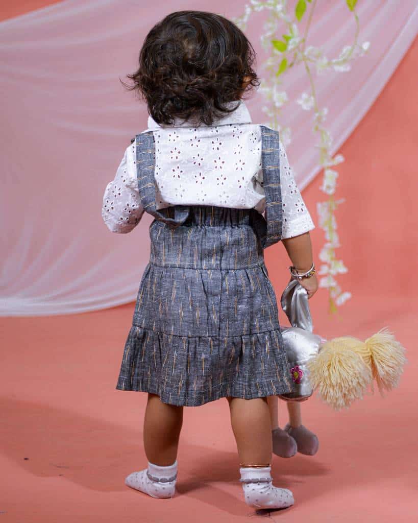 Grey Glorious Skirt with White Shirt