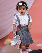 Grey Glorious Skirt with White Shirt