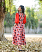 Red Multi Ikat Dress