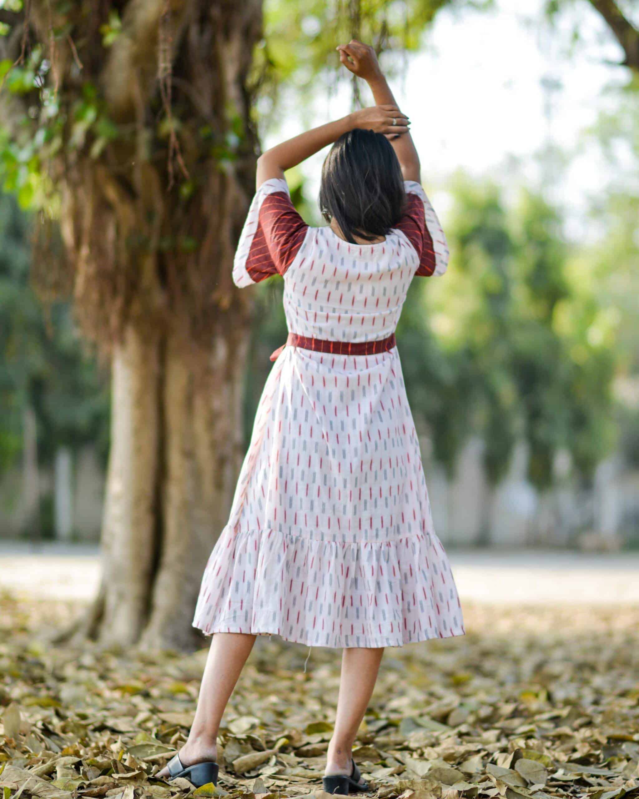 Ruby Red Ikat Maternity Dress