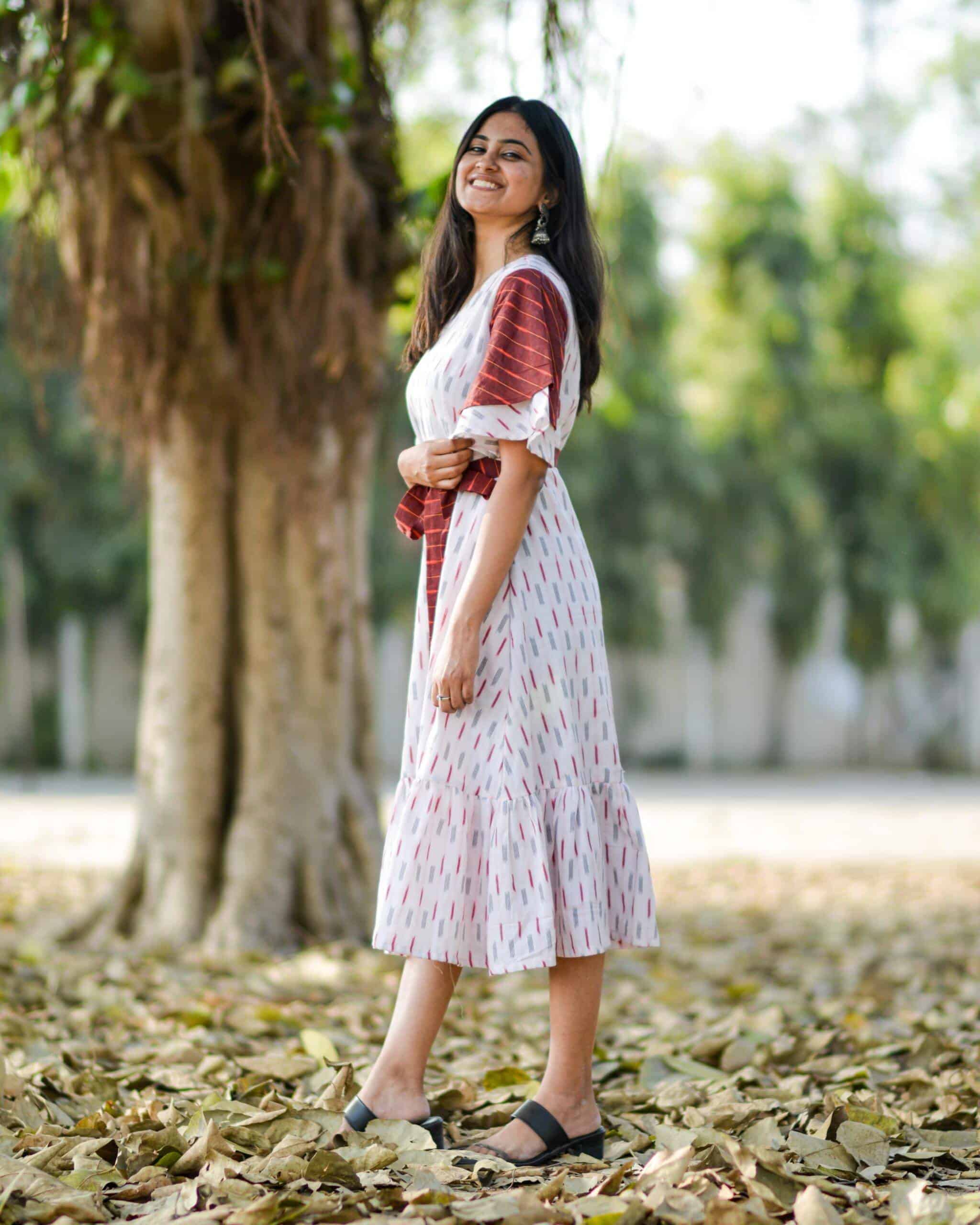Ruby Red Ikat Maternity Dress