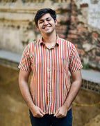 Brick Red Striped Shirt