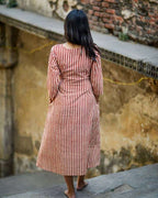 Brick Red Striped Dress