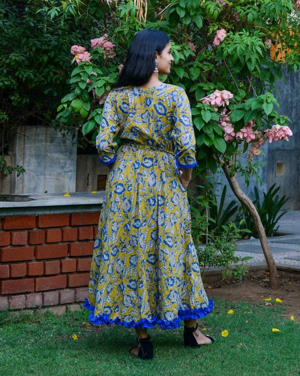 Yellow Pea Flower Frill Dress
