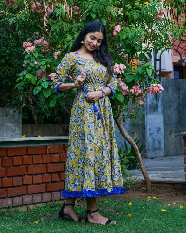 Yellow Pea Flower Frill Dress