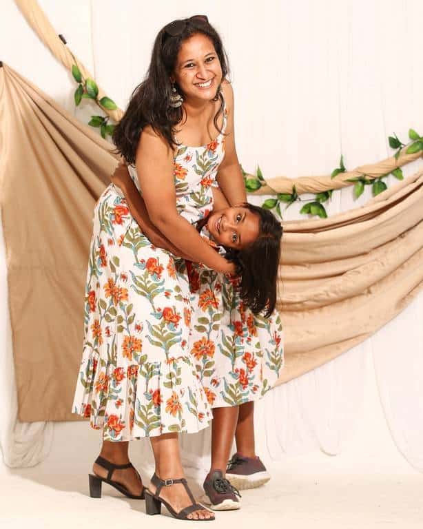 Orchid White Strappy Mother Daughter Twinning