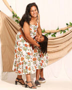 Orchid White Strappy Mother Daughter Twinning