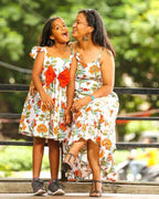 Orchid White Strappy Mother Daughter Twinning