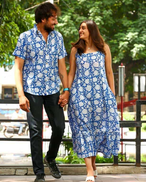 Blue Bloom Strappy Couple
