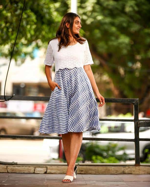 Lilac Ivory White Cutwork Dress