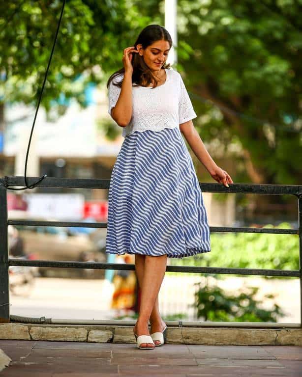 Lilac Ivory White Cutwork Dress