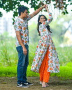 Orchid White Kurta with Pant Couple Set