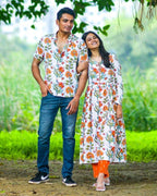 Orchid White Kurta with Pant Family Set