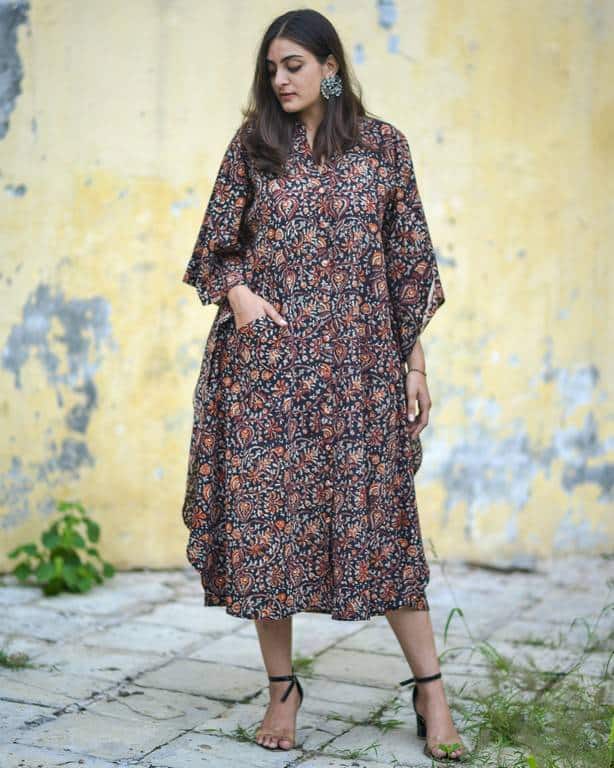 Black Maroon Blast Kaftan