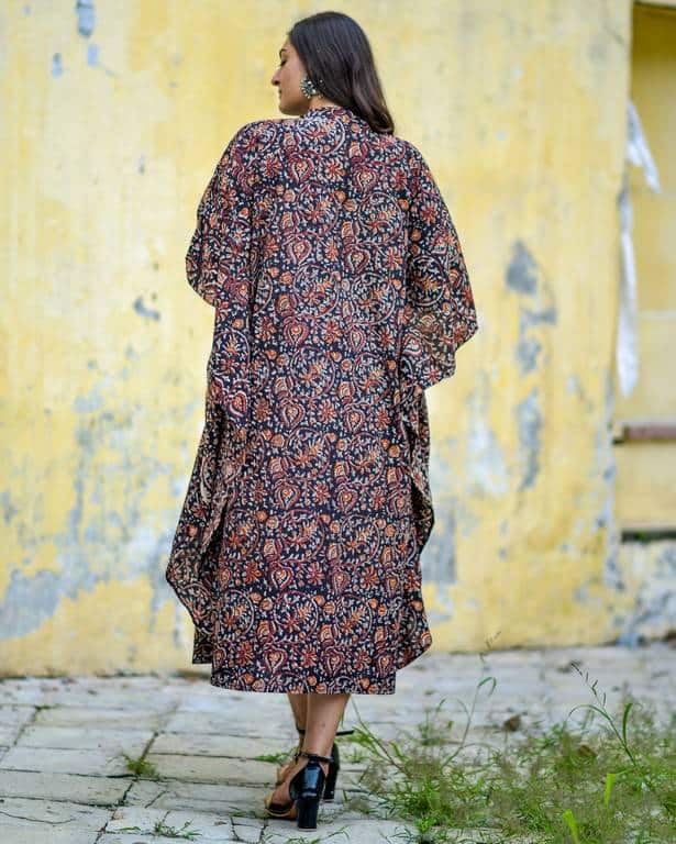 Black Maroon Blast Kaftan