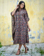 Black Maroon Blast Kaftan