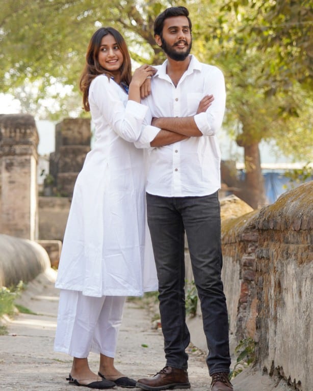 Oceanic White Kurta with Plazzo Family Set