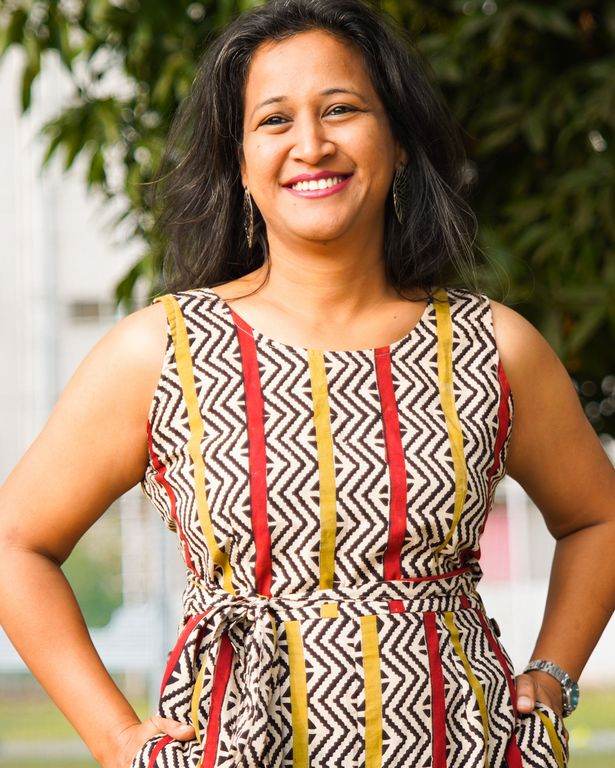 Red Yellow Block Print Jumpsuit