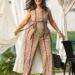 Red Yellow Block Print Jumpsuit