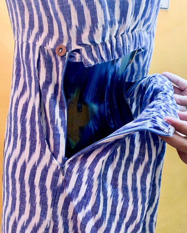 Blue & White Striped Jumpsuit