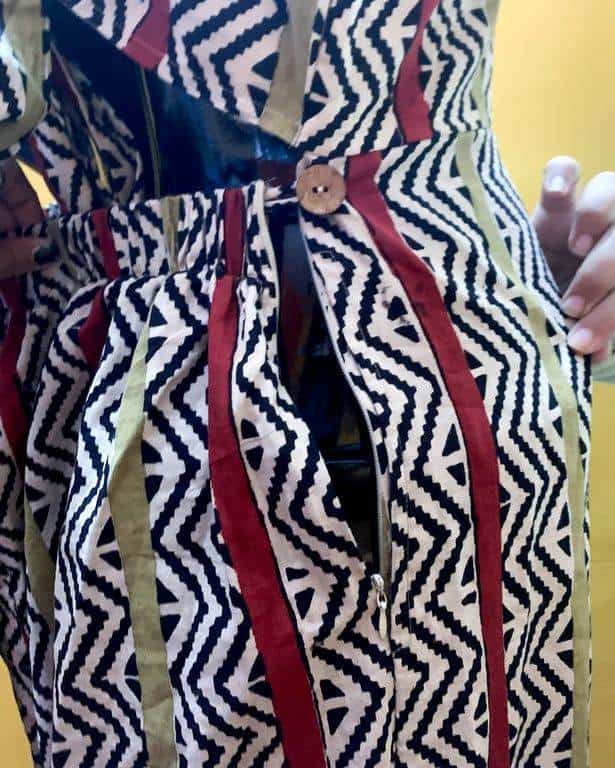 Red Yellow Block Print Jumpsuit