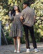 Black Floral Couple Set