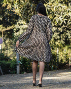 Black Floral Frill Dress