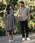 Black Floral Couple Set